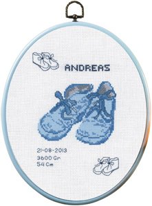click here to view larger image of Andreas Birth Annoucement (counted cross stitch kit)