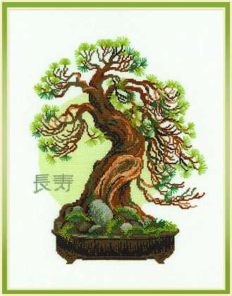 click here to view larger image of Bonsai Pine Wish of Longevity (counted cross stitch kit)