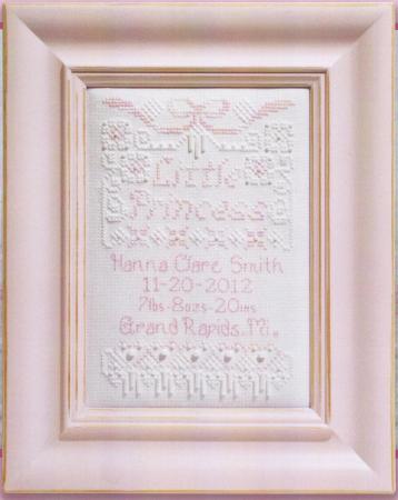 click here to view larger image of Little Princess Birth Sampler (chart)