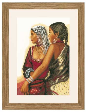 click here to view larger image of Two Women 27ct (counted cross stitch kit)