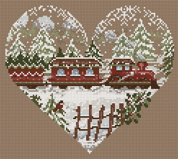 click here to view larger image of Mini - Pole Express KIT - Linen (counted cross stitch kit)