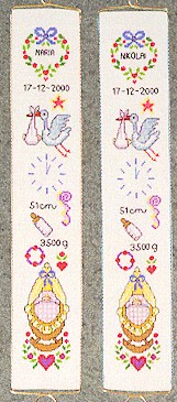 click here to view larger image of Birth Announcement Bellpull (counted cross stitch kit)