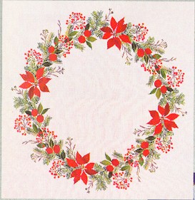 click here to view larger image of Poinsettia Table Topper (counted cross stitch kit)