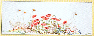 click here to view larger image of Geese in the Poppies (counted cross stitch kit)