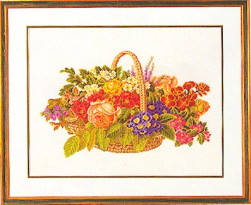 click here to view larger image of Basket Of Flowers (counted cross stitch kit)