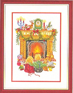 click here to view larger image of Children In Front Of Fireplace (counted cross stitch kit)