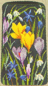 click here to view larger image of Floral Eyeglass Case (counted cross stitch kit)