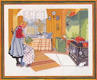 click here to view larger image of Girl In Kitchen (counted cross stitch kit)