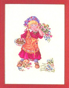 click here to view larger image of Girl With Puppy (counted cross stitch kit)