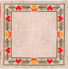 click here to view larger image of Hearts & Pines Doily (counted cross stitch kit)