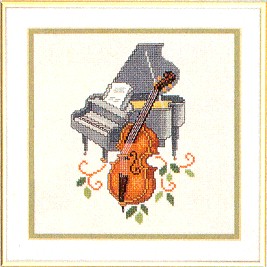 click here to view larger image of Piano & Cello (counted cross stitch kit)