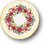 click here to view larger image of Wreath Handbag Mirror (counted cross stitch kit)