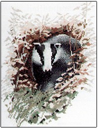 click here to view larger image of Badger - Wildlife Collection  (counted cross stitch kit)