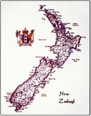 click here to view larger image of New Zealand Map - Britain in Stitches - World Stitches (chart only) (chart)