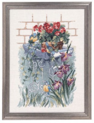 click here to view larger image of Blue Titmouse/Garden (counted cross stitch kit)