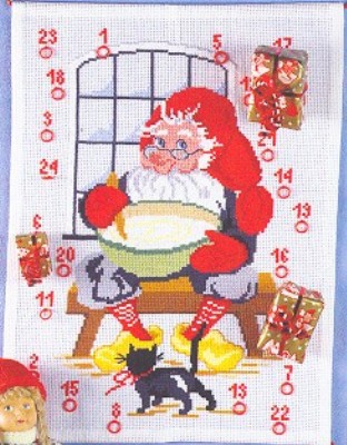 click here to view larger image of Pixie Bellpull Advent Calender (counted cross stitch kit)