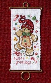 click here to view larger image of Sweet Greetings Gingerbread (counted cross stitch kit)