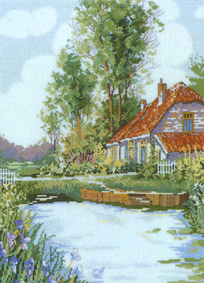 click here to view larger image of Riverside Cottage (counted cross stitch kit)