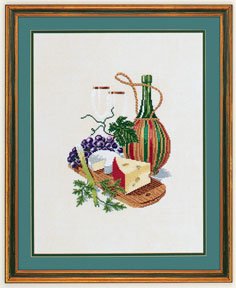 click here to view larger image of Cheese & Red Wine (counted cross stitch kit)