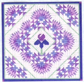 click here to view larger image of Iris and Fans Quilt (counted canvas chart)