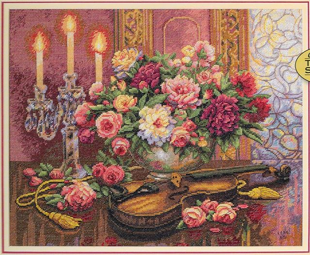 click here to view larger image of Romantic Floral (counted cross stitch kit)