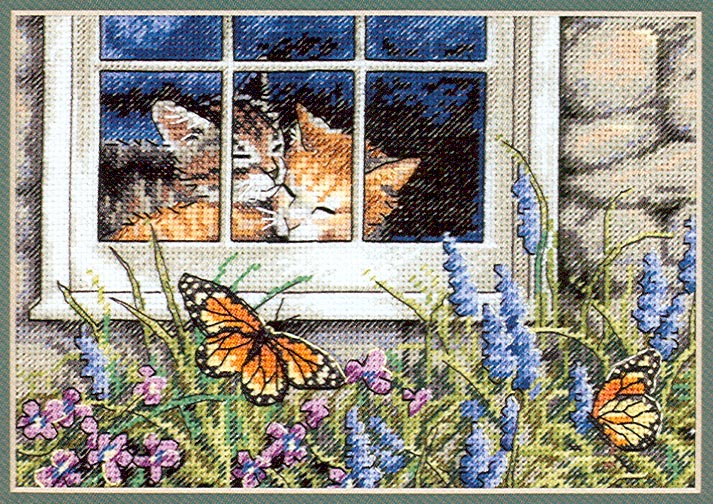 click here to view larger image of Feline Love (counted cross stitch kit)