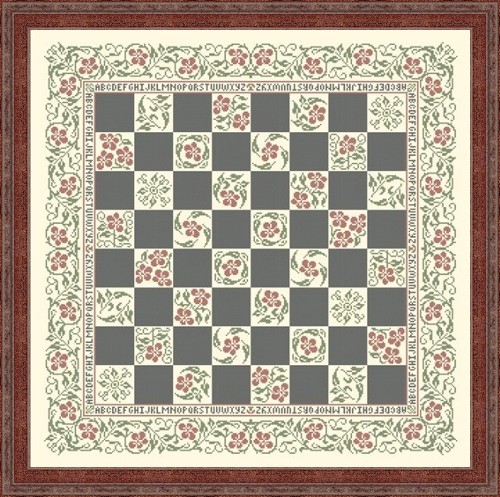 click here to view larger image of Floral Checkerboard (chart)