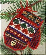 click here to view larger image of Sampler (2004) - Mitten Ornament (counted cross stitch kit)