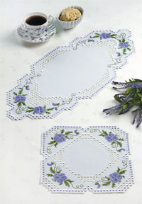 click here to view larger image of Hardanger Floral Tablerunner (Hardanger and Cut Work)