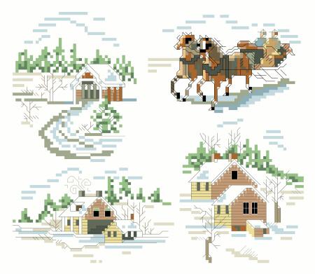 click here to view larger image of Winter Scene Ornaments (chart)