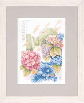 click here to view larger image of Hydrangea Power  (linen) (counted cross stitch kit)
