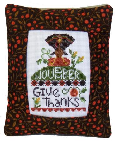 click here to view larger image of Give Thanks - November Medium Pillow (counted cross stitch kit)