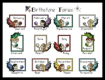 click here to view larger image of Birthstone Fairies Sampler (chart)