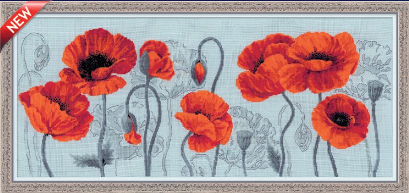 click here to view larger image of Scarlet Poppies (counted cross stitch kit)