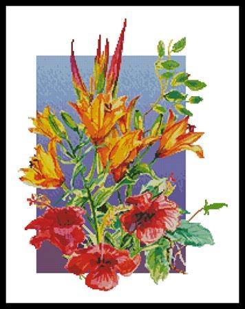 click here to view larger image of Hibiscus and Daylilies  (Henri Hunsinger) (chart)