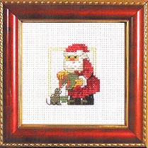 click here to view larger image of Santa with Kitty (counted cross stitch kit)