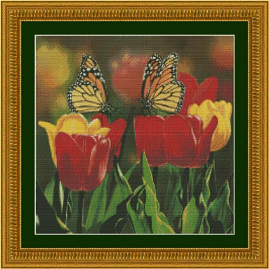 click here to view larger image of Tulips & Monarch (chart)