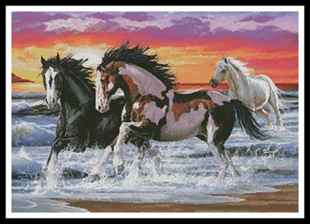 click here to view larger image of Horses on a Beach  (Lorenzo Tempesta) (chart)