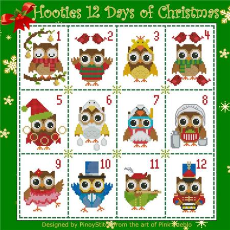 click here to view larger image of Hooties 12 Days of Christmas (chart)