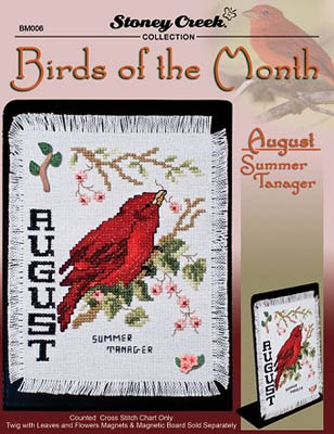 click here to view larger image of Birds of the Month - August (Summer Tanager) (chart)