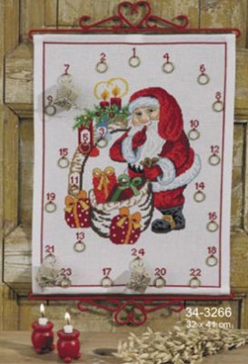 click here to view larger image of Santa Hearth (counted cross stitch kit)