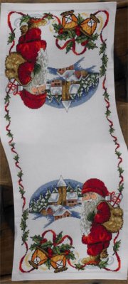 click here to view larger image of Santa Village Rectangle Table Topper (counted cross stitch kit)