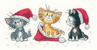 click here to view larger image of Christmas Kittens - Cats Rule (counted cross stitch kit)