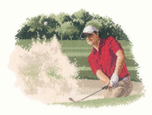 click here to view larger image of Golfer Bunker - John Clayton (counted cross stitch kit)