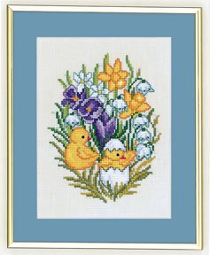 click here to view larger image of Chicks with Crocus (counted cross stitch kit)