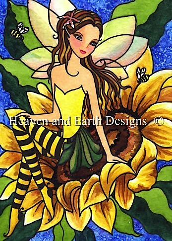 click here to view larger image of Sunflower Bee Fae - Quick Stitch (chart)