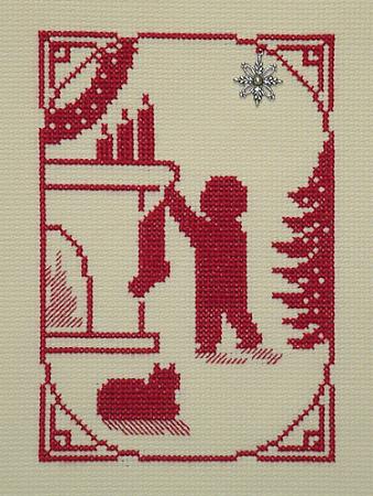 click here to view larger image of Hanging the Stocking Boy (includes 1 charm) ()
