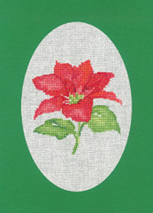 click here to view larger image of Poinsettia - Green - Christmas Cards by Sue Hill (counted cross stitch kit)