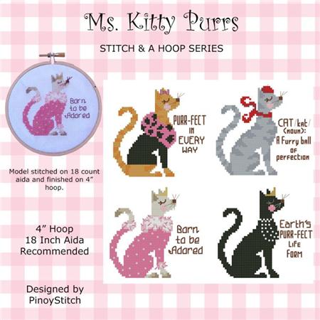 click here to view larger image of Stitch & a Hoop Pattern - Ms Kitty Purrs (chart)