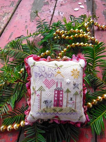 click here to view larger image of Tis the Season Pincushion (counted cross stitch kit)